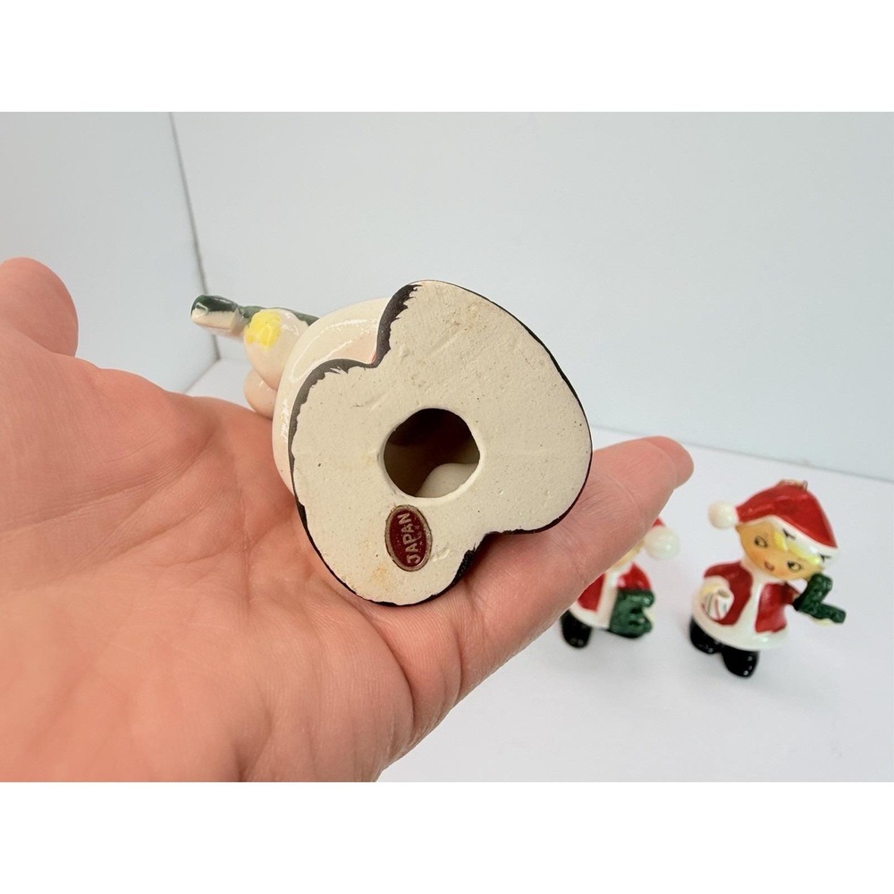 Christmas NOEL Santa Pixie Elf Boys Ornaments Made Japan Vintage Christmas READ - Picture 8 of 16